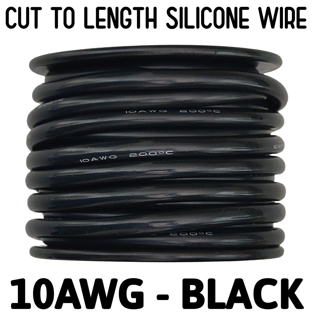 Cut To Length 10AWG Silicone Wire - Black