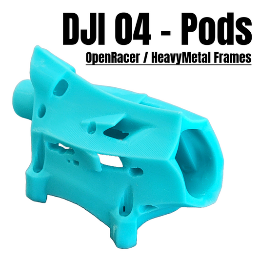 DJI04 Pod Canopy For OpenRacer & HeavyMetal Frames, Ice Blue Color, 3D Printed TPU