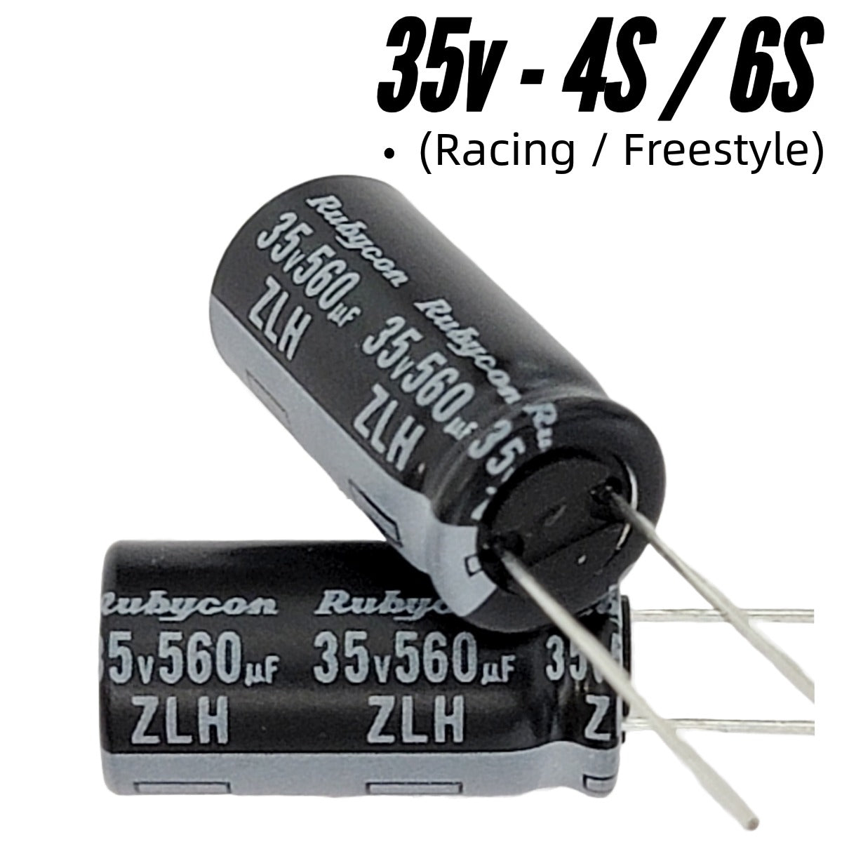 Rubycon ZLH Series 35v 560uF Capacitor (10×20mm, Low ESR)
