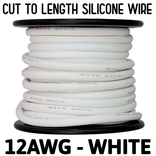 Cut To Length 12AWG Silicone Wire - White