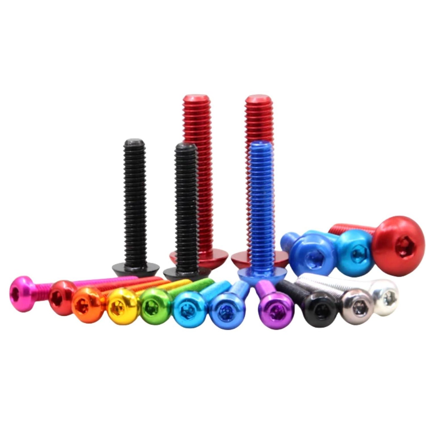 M3 7075 Aluminum Bolt, Hex, Button Head (5pc) - Choose Size / Color