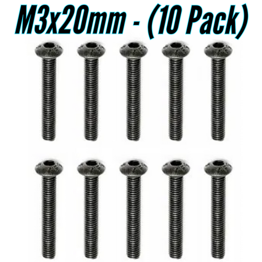 M3×20mm Button Head Screws - (10 Pack)