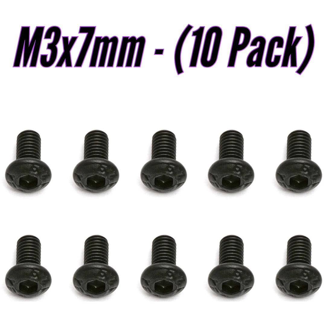 M3×7mm Button Head Screws - (10 Pack)