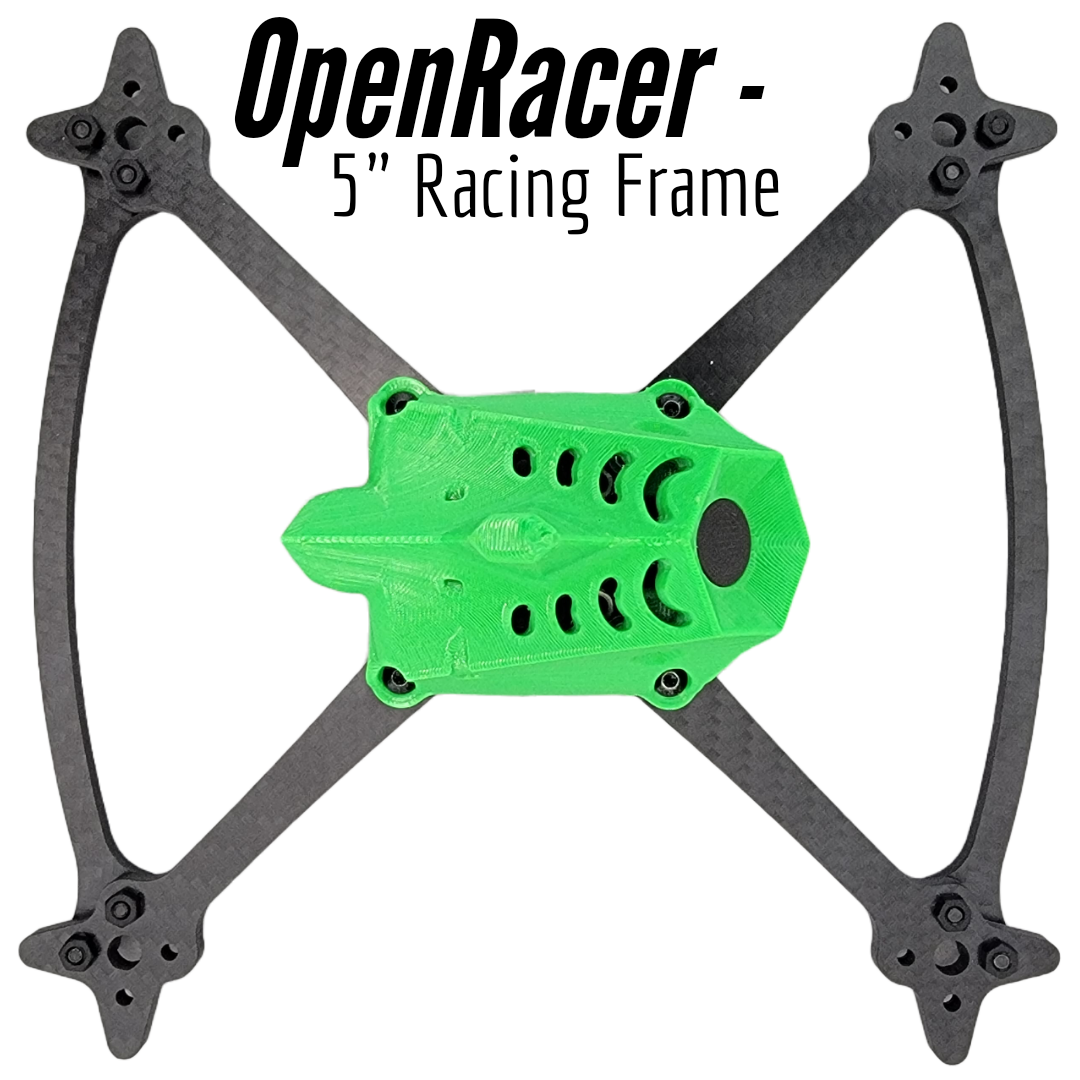 OpenRacer - 5" Frame w/ TurtleModeFPV Pod Canopy