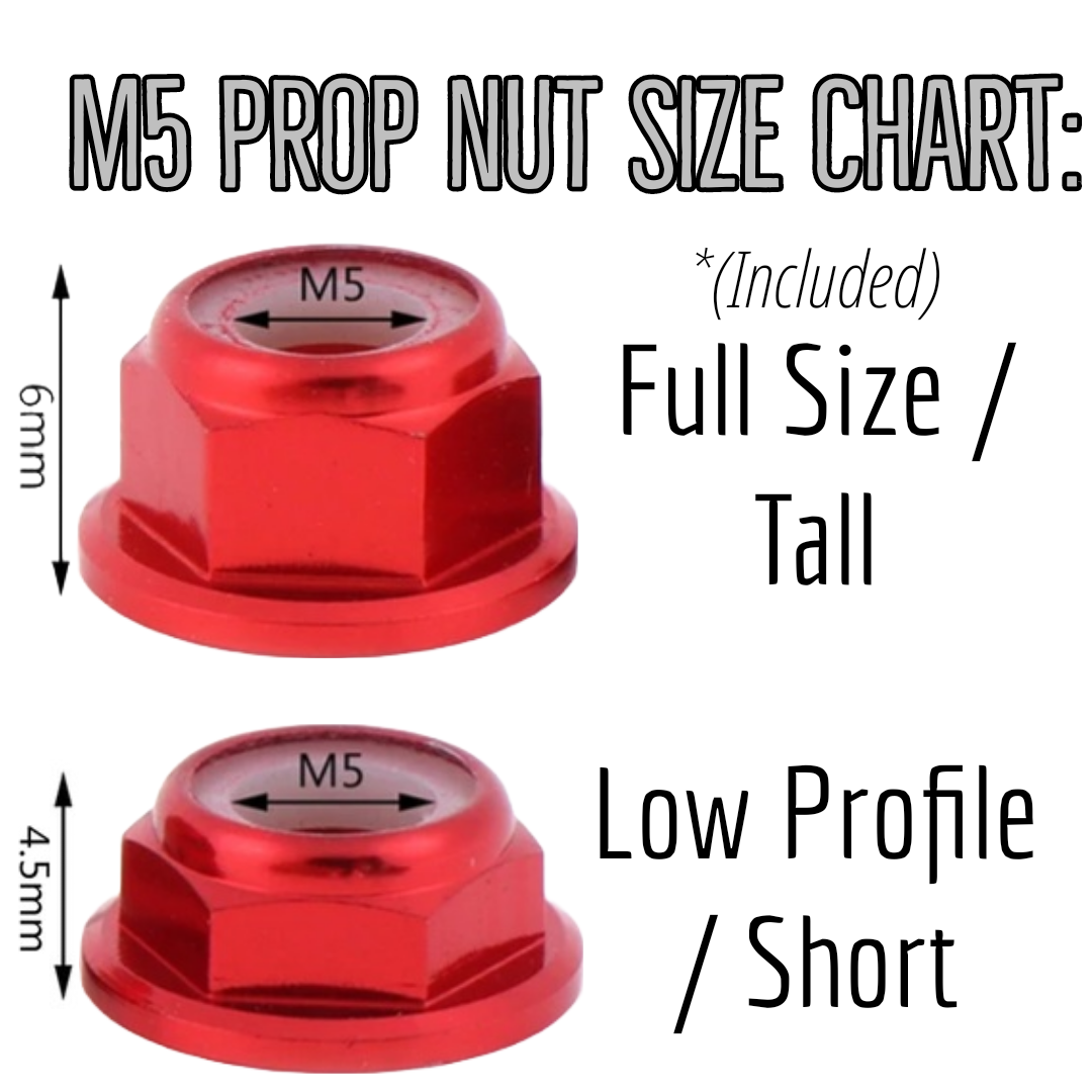 M5 Aluminum Prop Nuts - Full Size - (Pack Of 5)