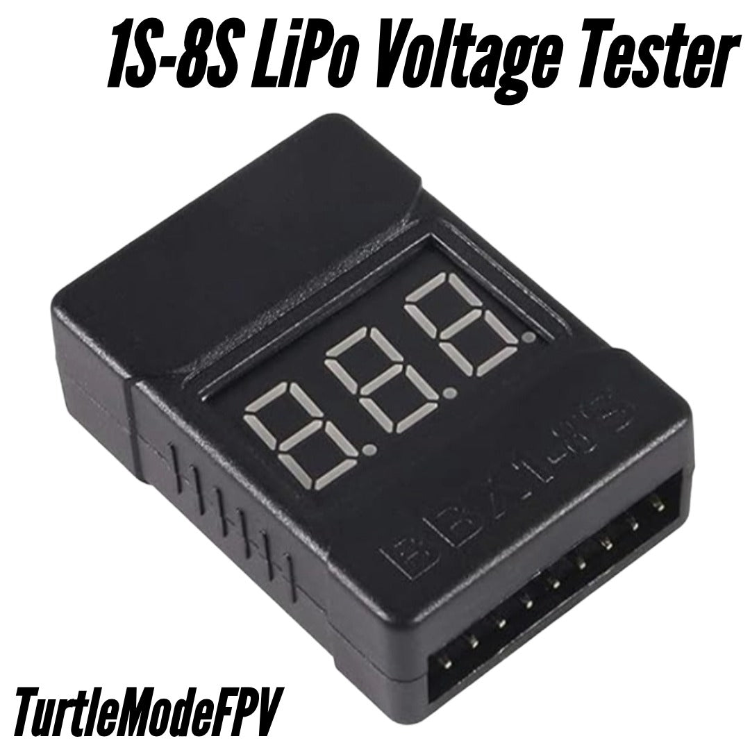 1S-8S LiPo Battery Voltage Checker w/ Low Batt. Alarm