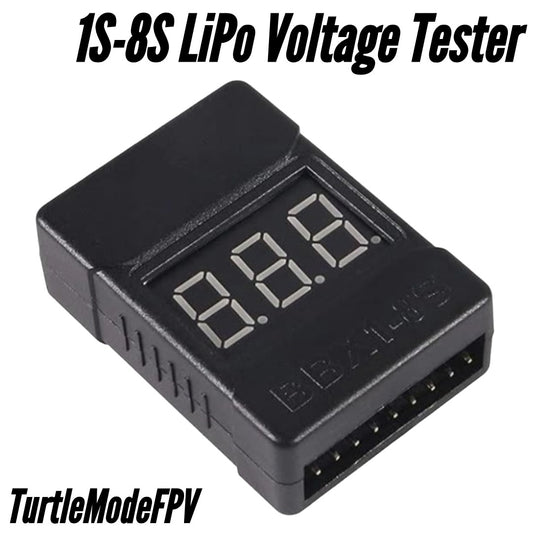 1S-8S LiPo Battery Voltage Checker w/ Low Batt. Alarm