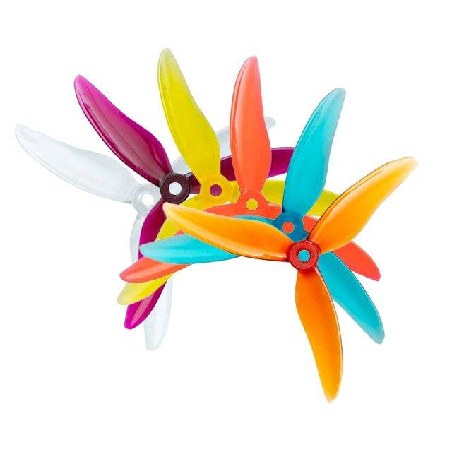 Gemfan Hurricane 51499 5142-3 / 5.1" Tri-Blade FPV Drone Props (4 Pack) - Choose Color
