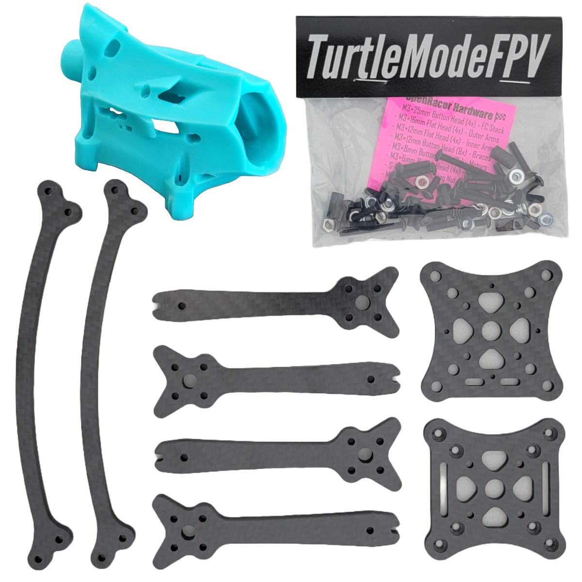 OpenRacer - 5" Frame w/ TurtleModeFPV Pod Canopy