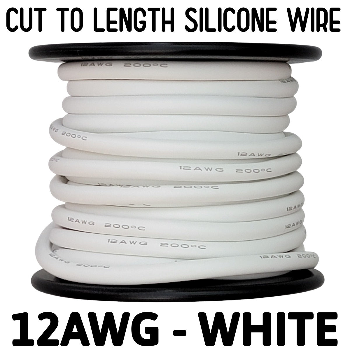 Cut To Length 12AWG Silicone Wire - White