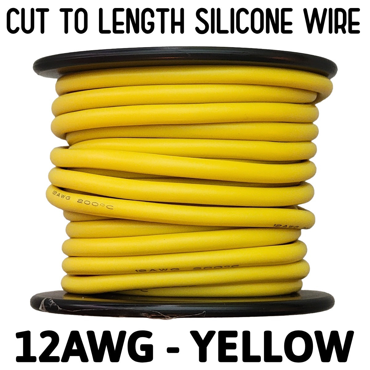 Cut To Length 12AWG Silicone Wire - Yellow