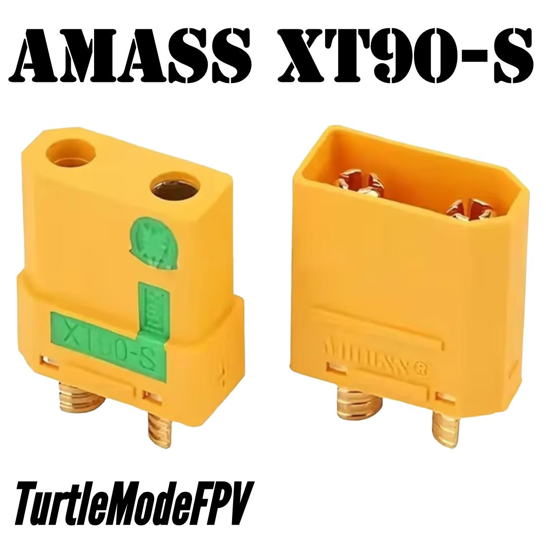 Amass XT90S Anti-Spark Male+Female Connector Set (1 Male + 1 Female) (2Pcs)